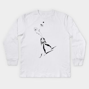 Lonely shy boy walking Kids Long Sleeve T-Shirt